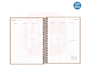 Planner Espiral 17,7 x 24 cm Prátika 2024 - Cinza Azulado